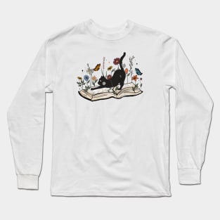 Cat Book Long Sleeve T-Shirt